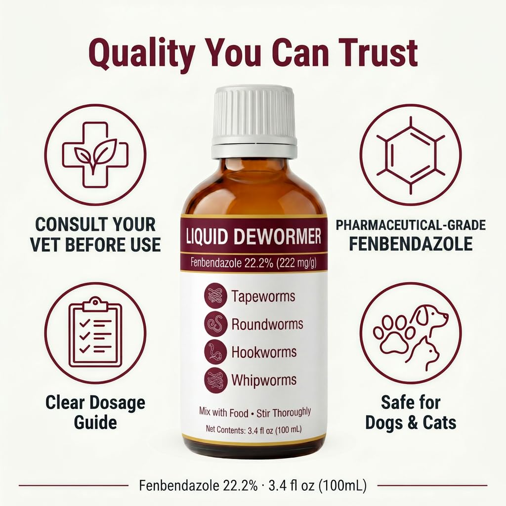 Liquid Dewormer, Fenbendazole 22.2%, 3.4 fl oz L91059