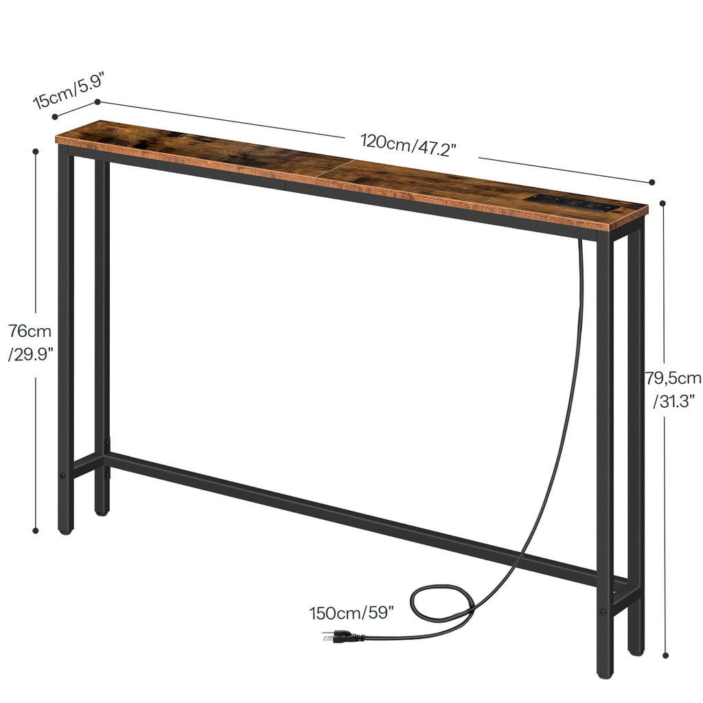 47.2" Narrow Console Table with Power Outlet B427543