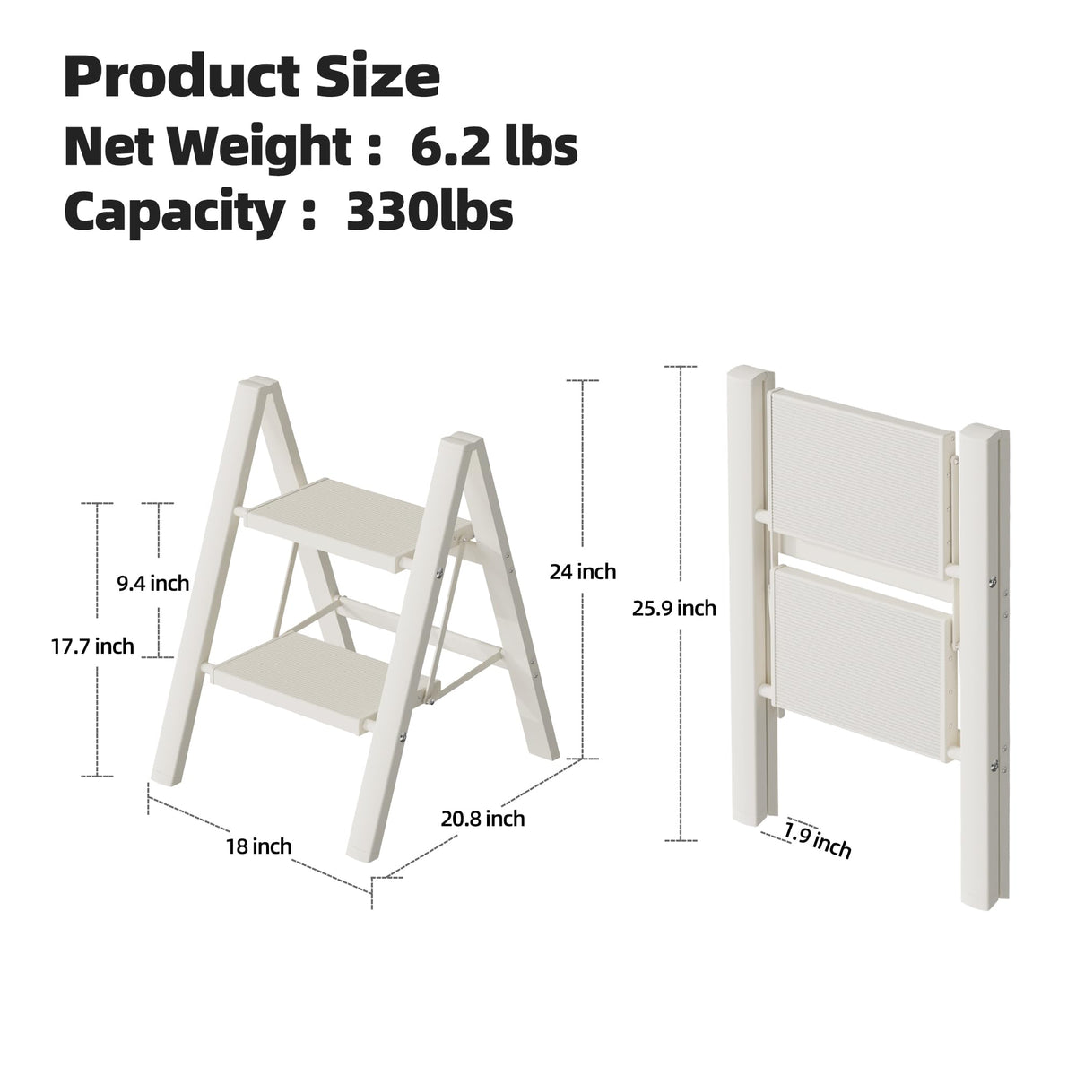 Aluminum Foldable 2 Step Stool C1140