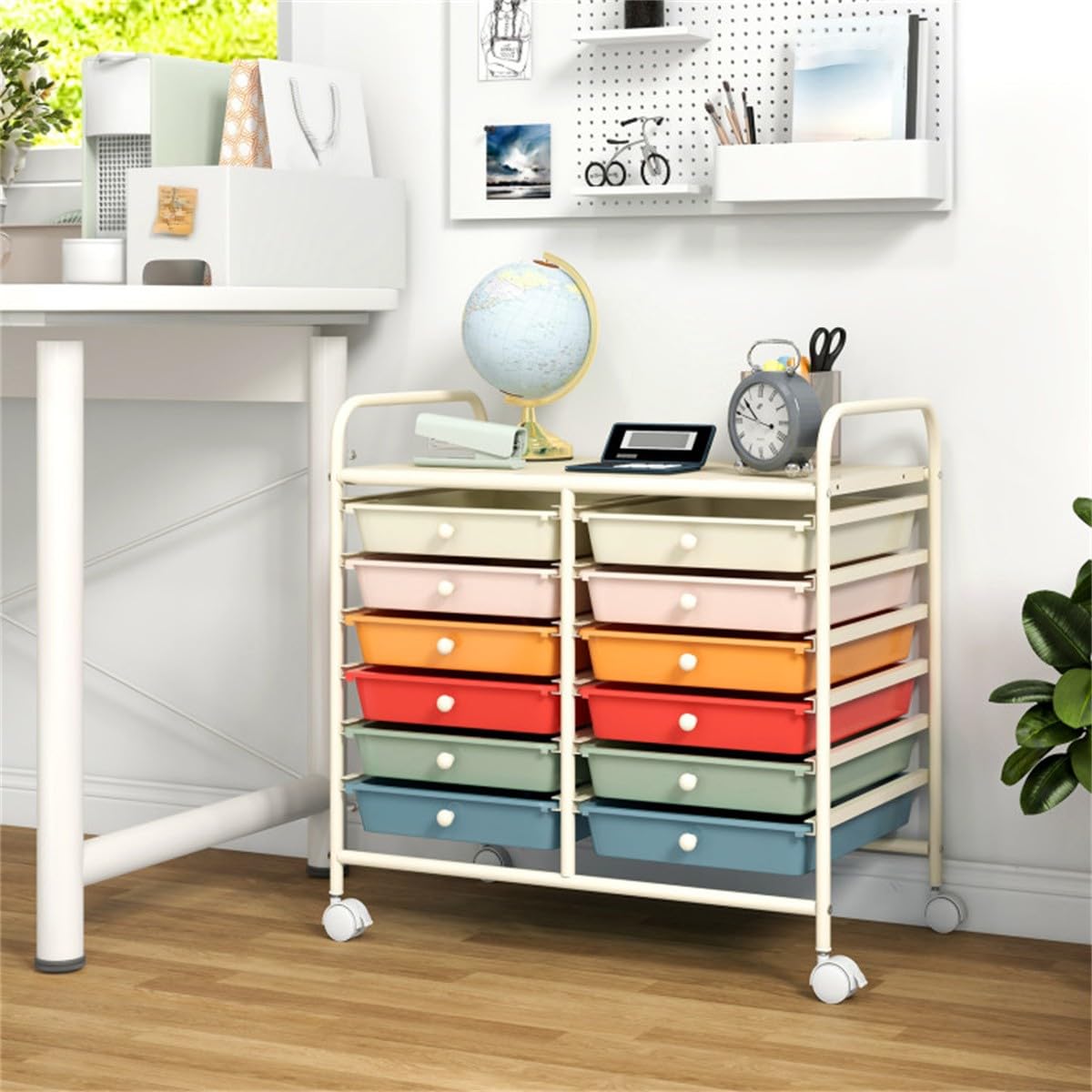 12 Drawer Rolling Storage Cart with Wheels W852
