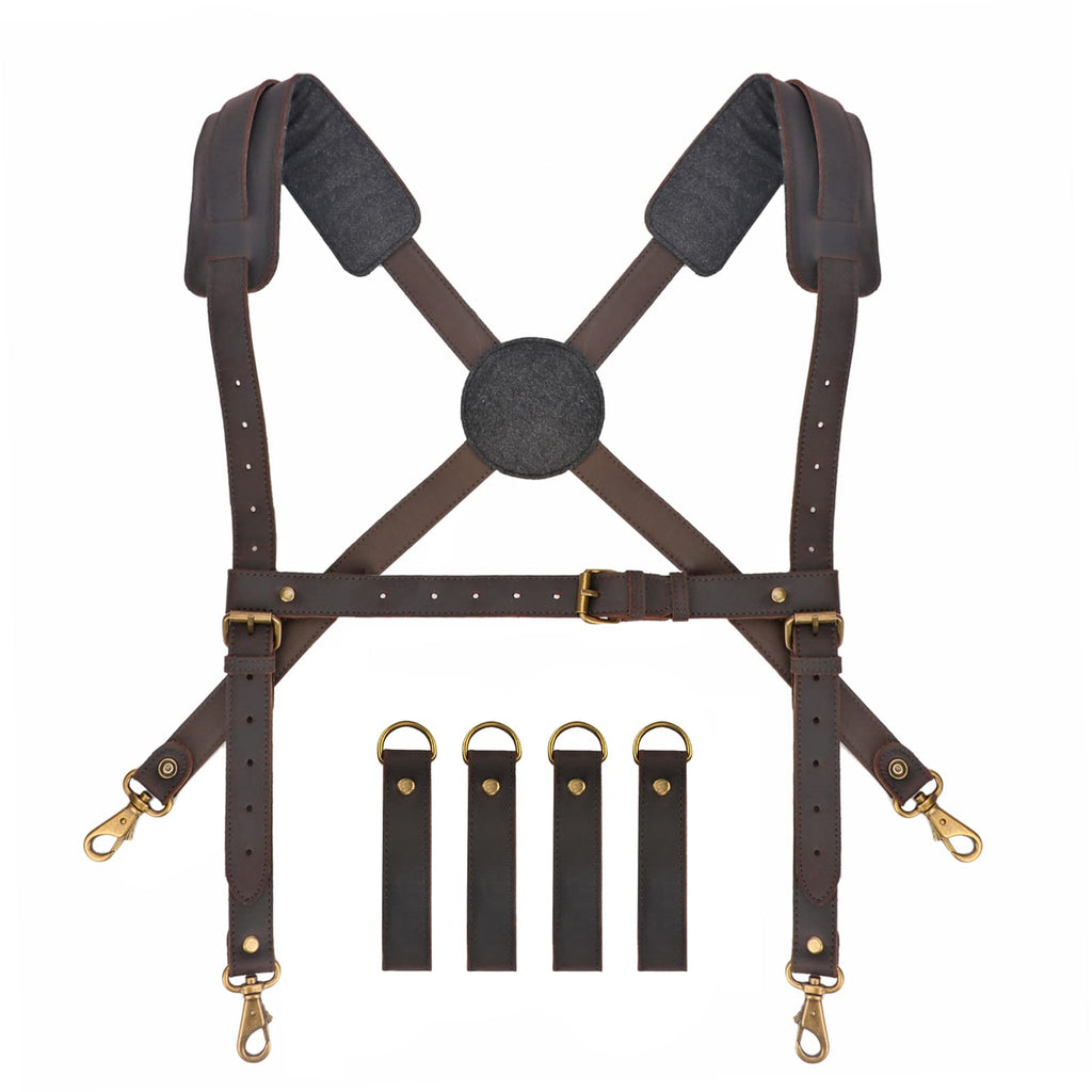 Leather Padded Tool Belt with Suspenders P6276