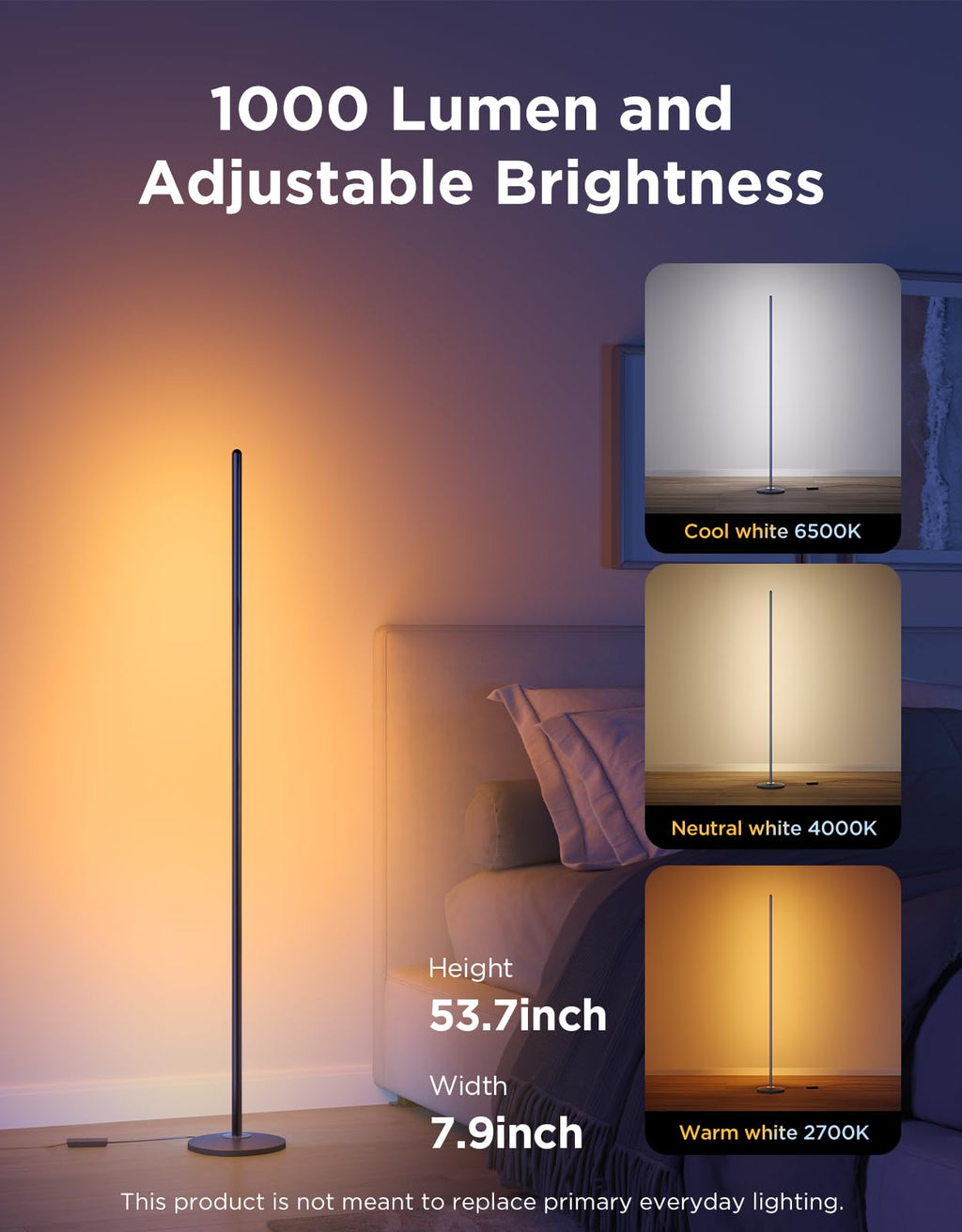 Black RGBIC LED Floor Lamp K8499