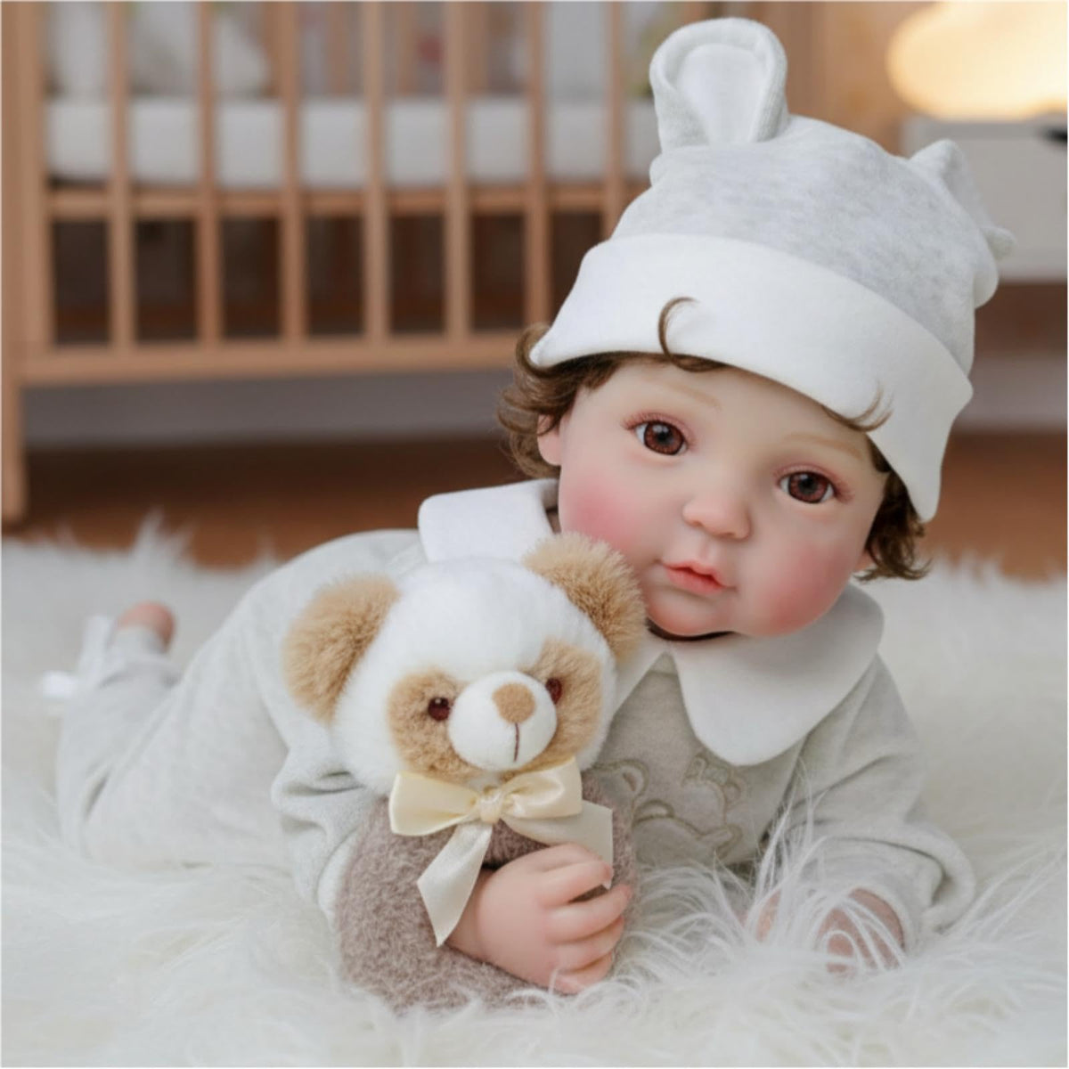 20-Inch Realistic Reborn Baby Doll with Hand-Rooted Hair X508