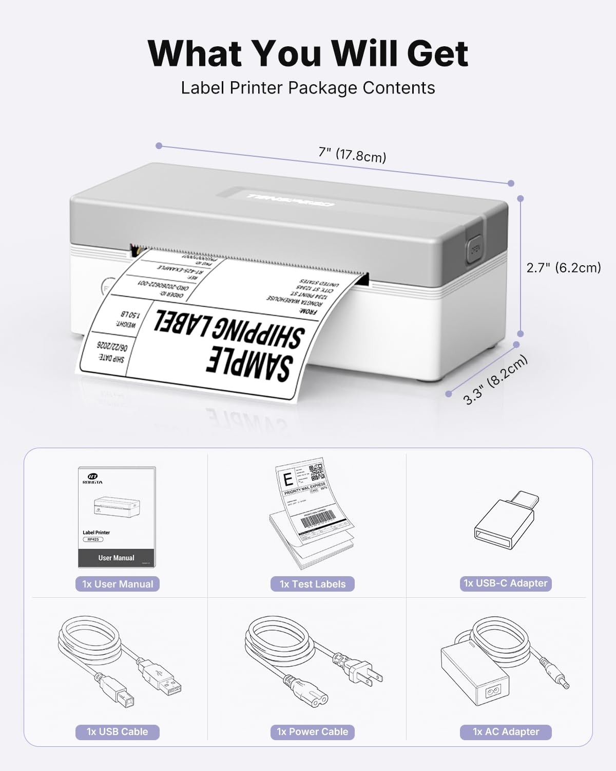 Bluetooth Thermal Shipping Label Printer Z41148