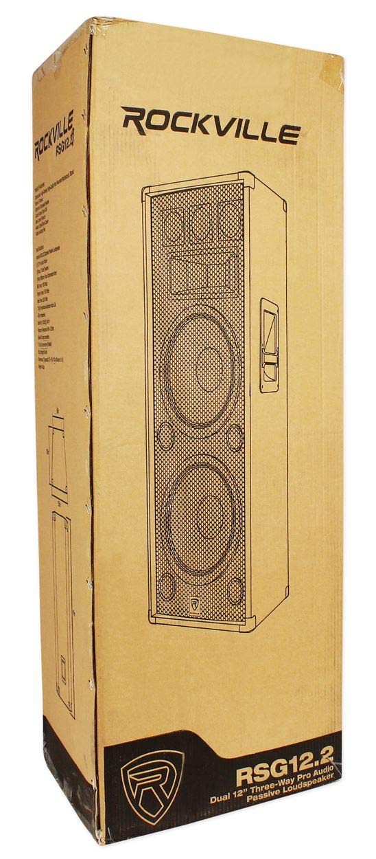 Dual 12" 3-Way 8-Ohm Passive PA Speaker, 2-Pack A571