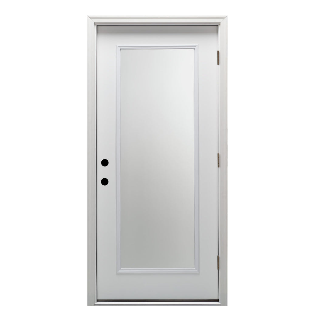 Primed Left Hand Outswing Full Lite Clear Glass Prehung Door C840763