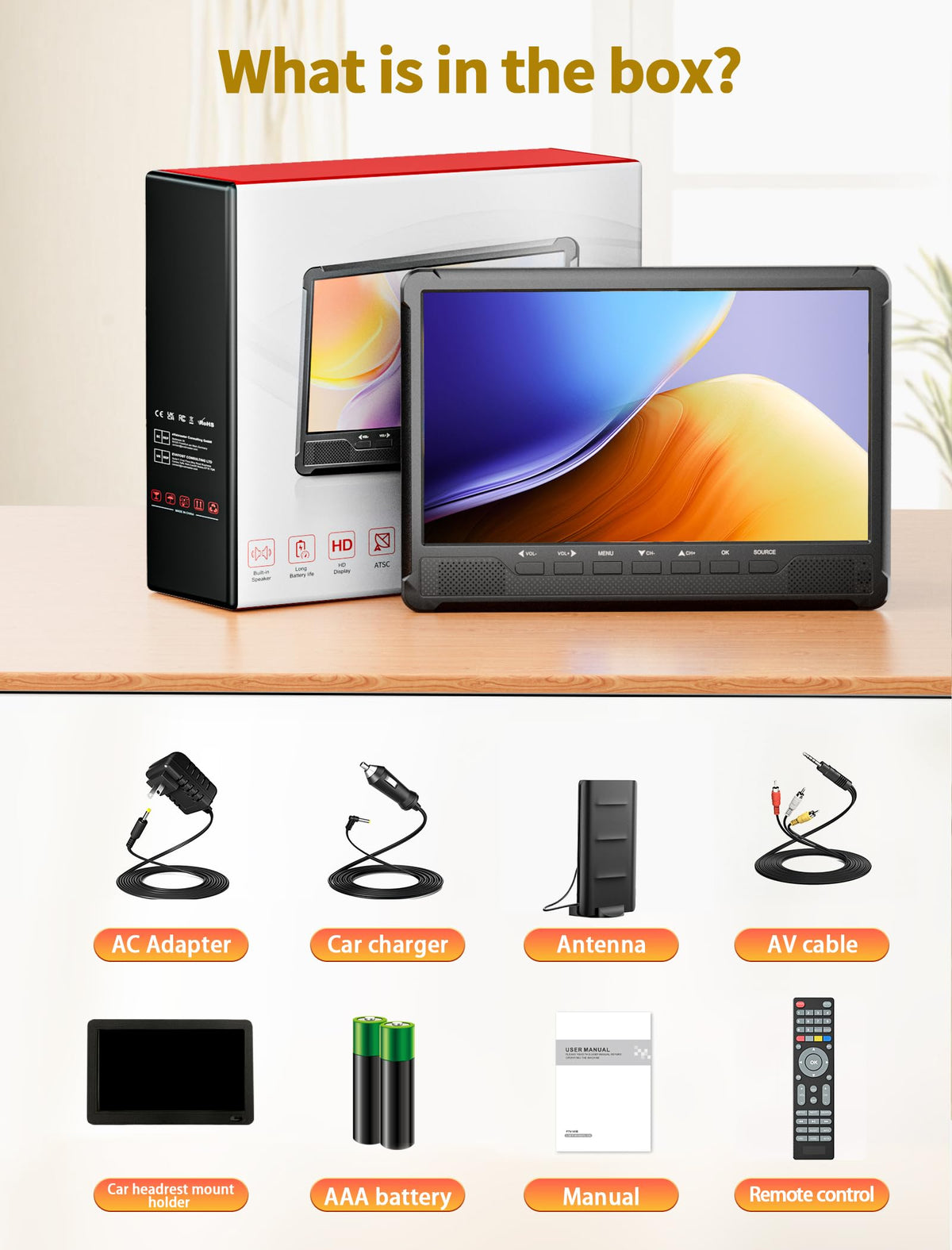 10.7" IPS Flat Screen TV J93466