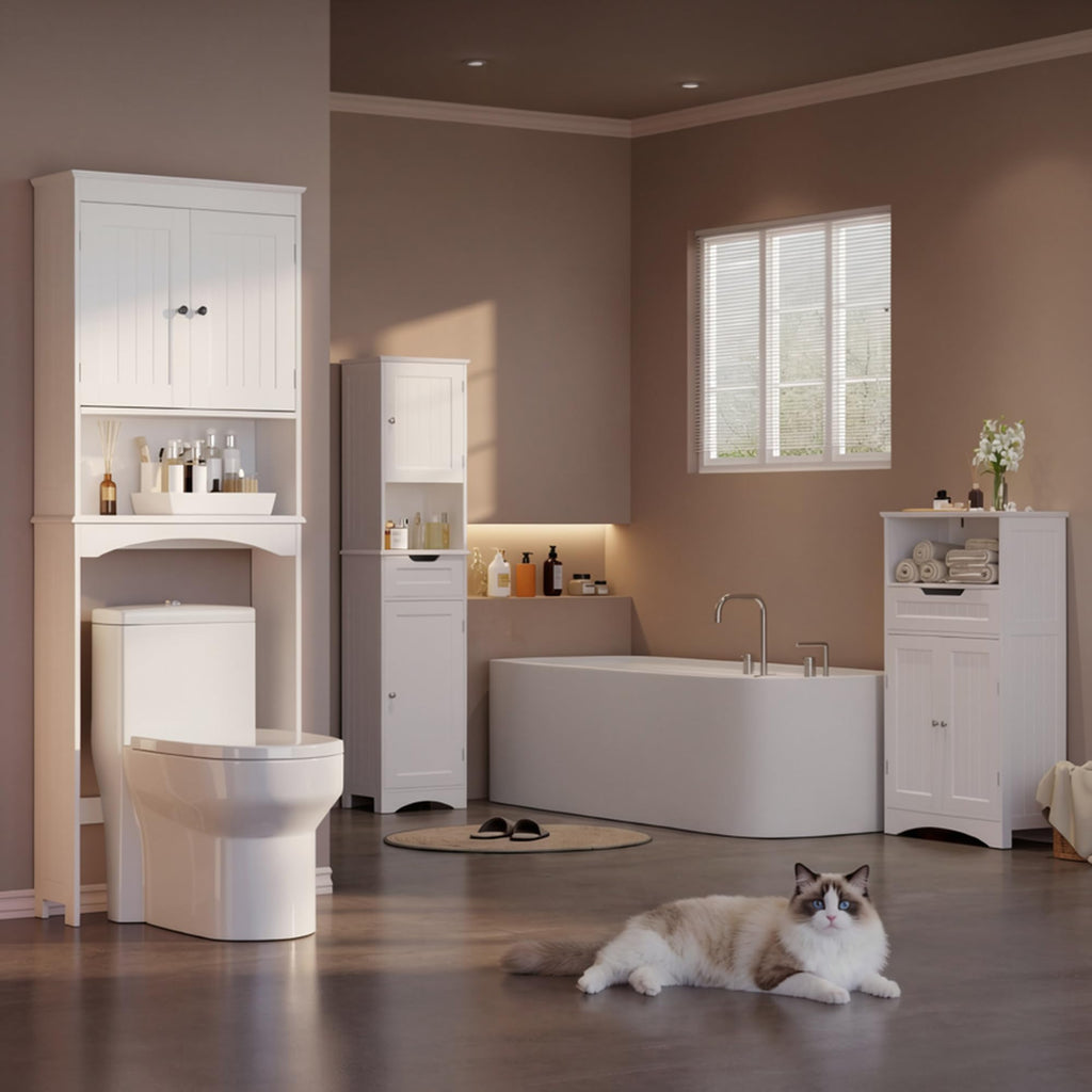 Over the Toilet Storage Cabinet with Adjustable Shelf, White V63898
