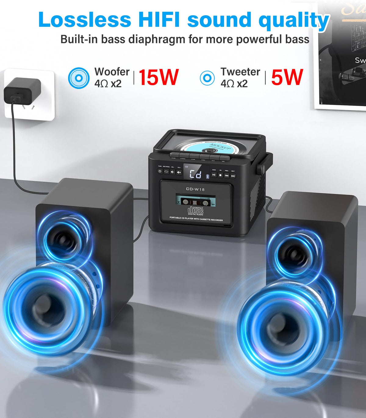 Home Stereo System with CD and Cassette Player T487