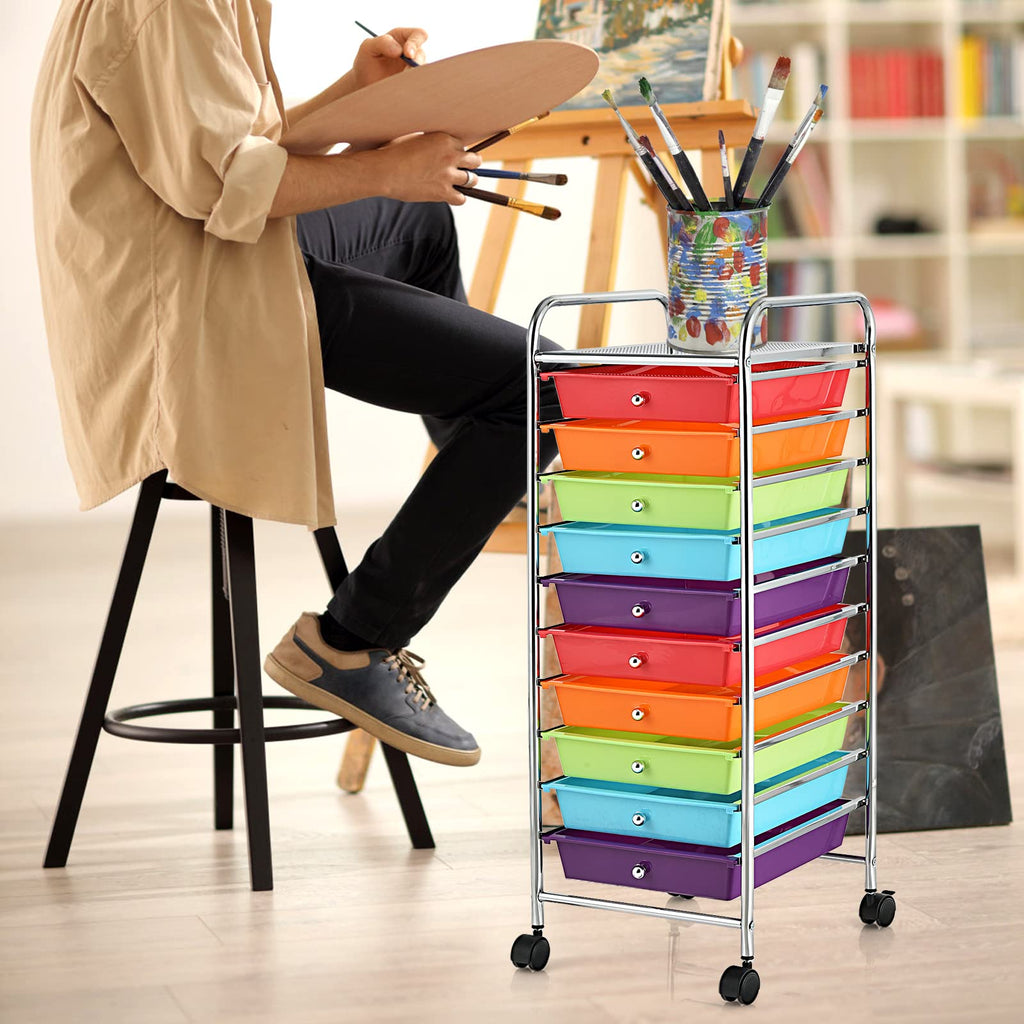 10 Drawer Rolling Storage Cart C708007