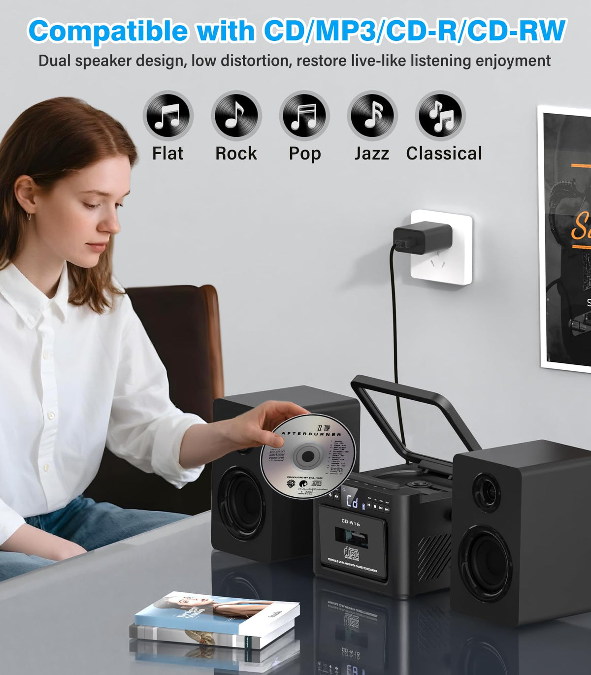 Home Stereo System with CD and Cassette Player T487