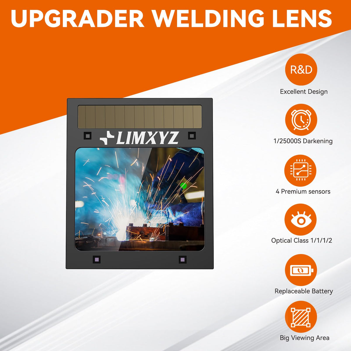 Auto Darkening Welding Lens True Color 5.24"x4.49" Adjustable Shade 4/9-13 B855157