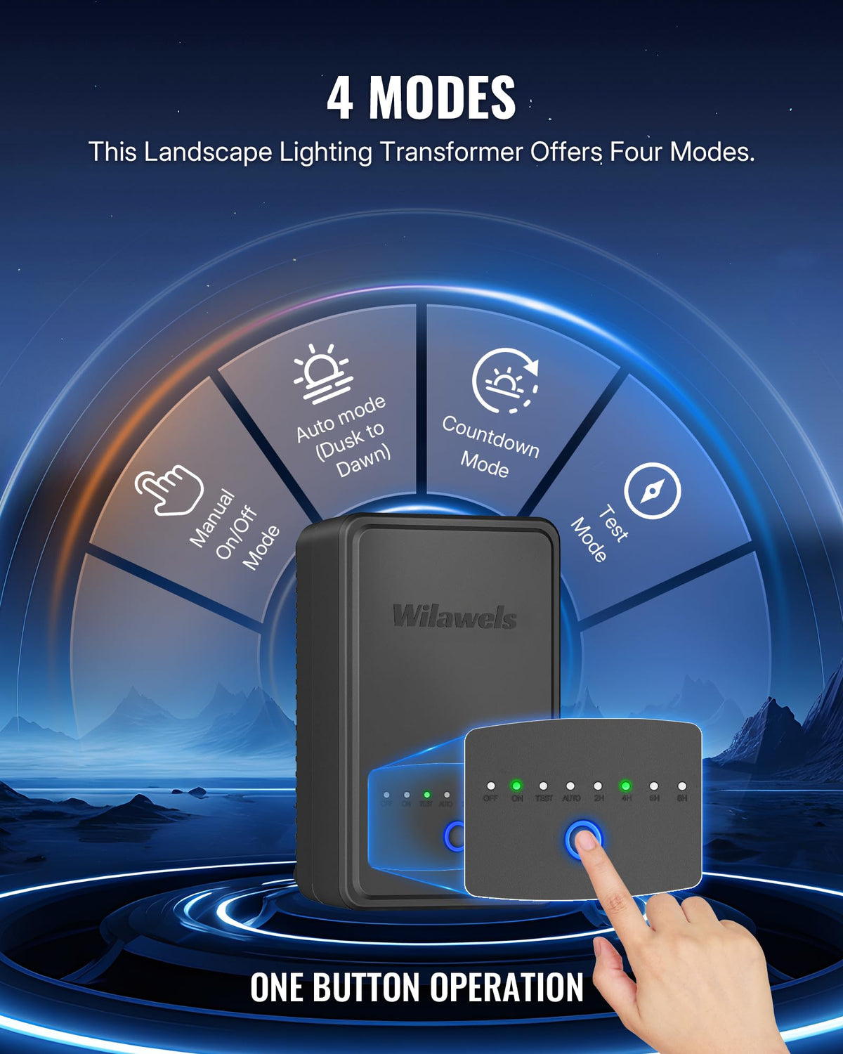 150W Low Voltage Landscape Transformer with Timer and Photocell Sensor O927