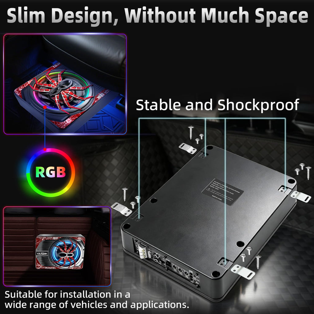 2000W 10" Under Seat Subwoofer with Amp M994