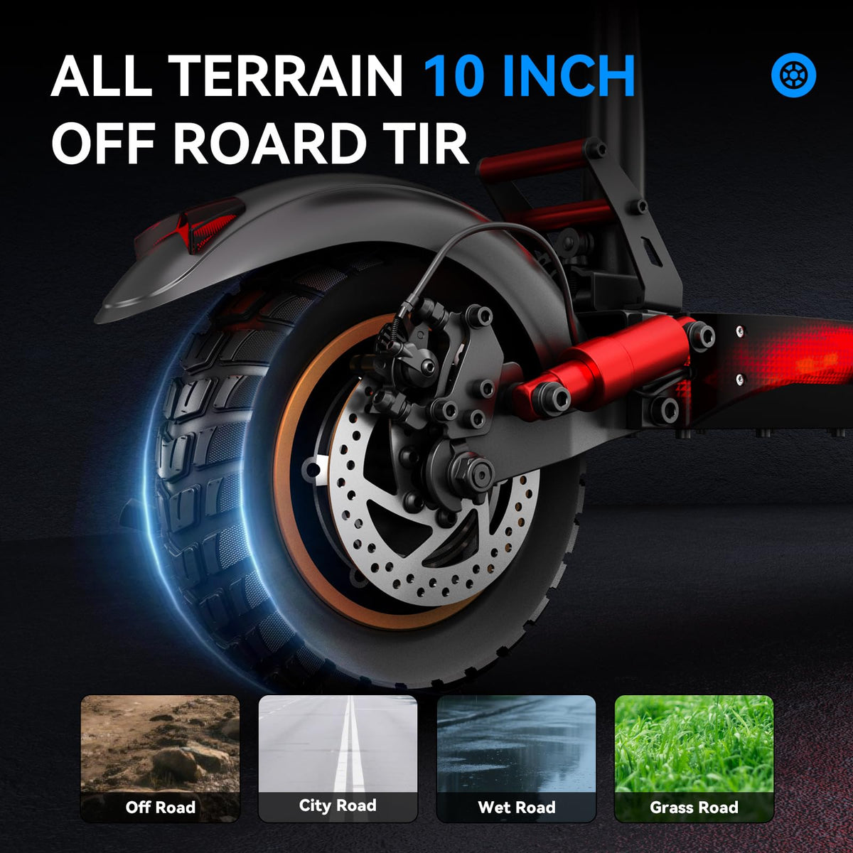 Electric Scooter with Seat 10 inch Off Road Foldable D962954