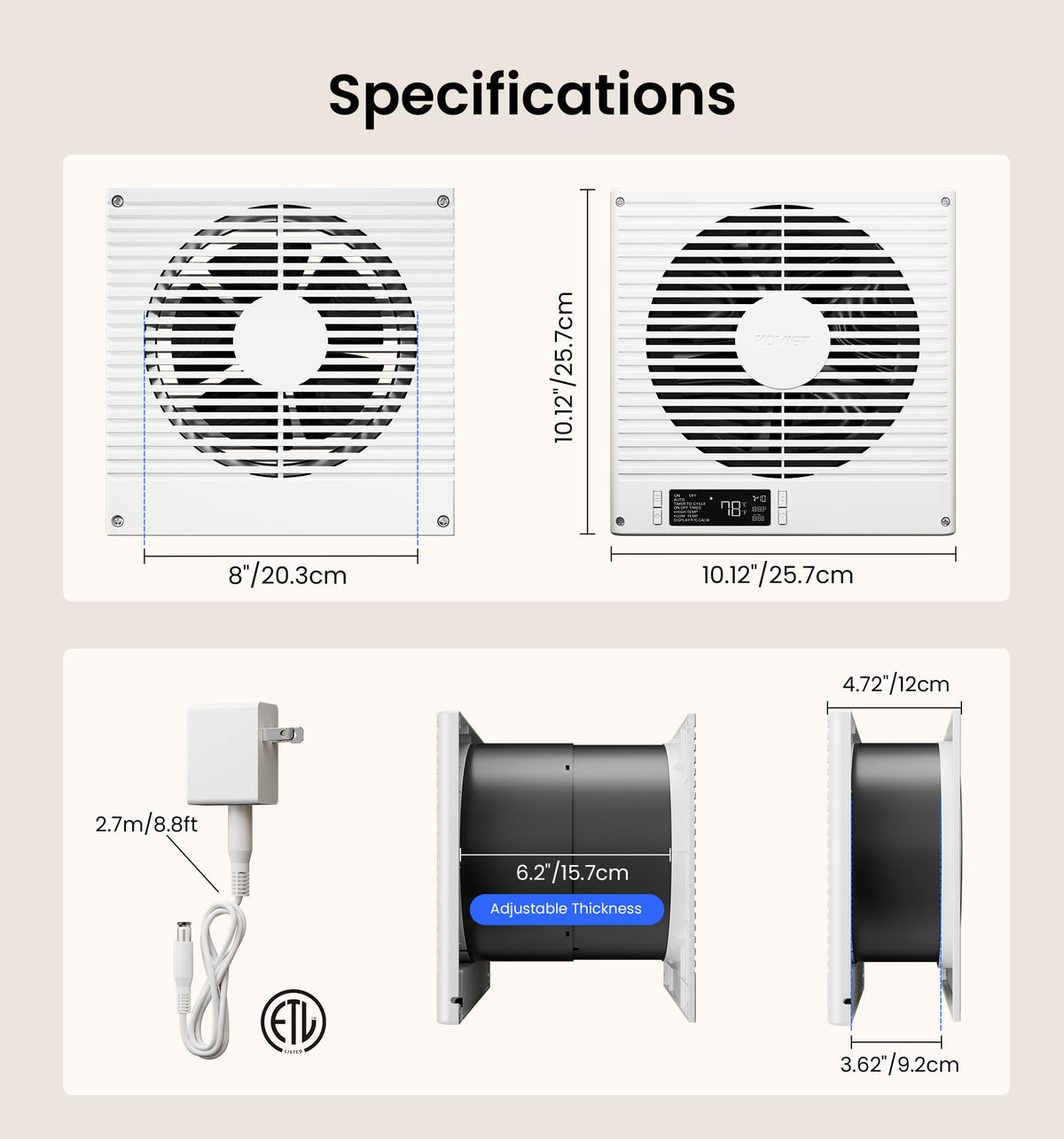 8" Room to Room Ventilation Fan with Remote X776