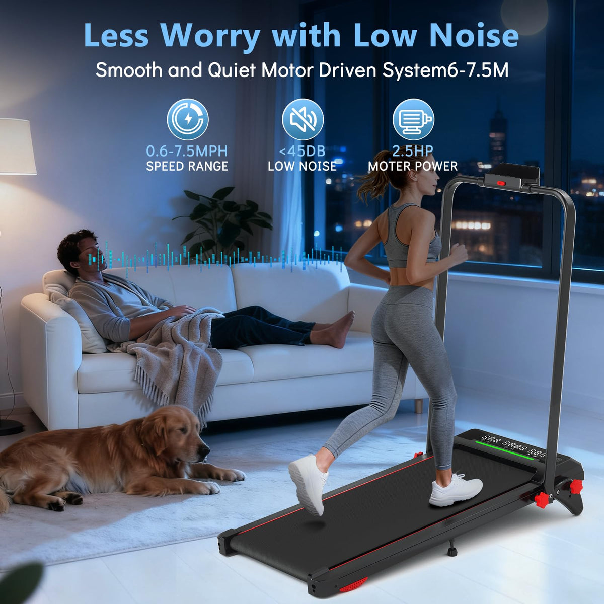 Foldable Treadmill with Incline and Handle Bar G7765