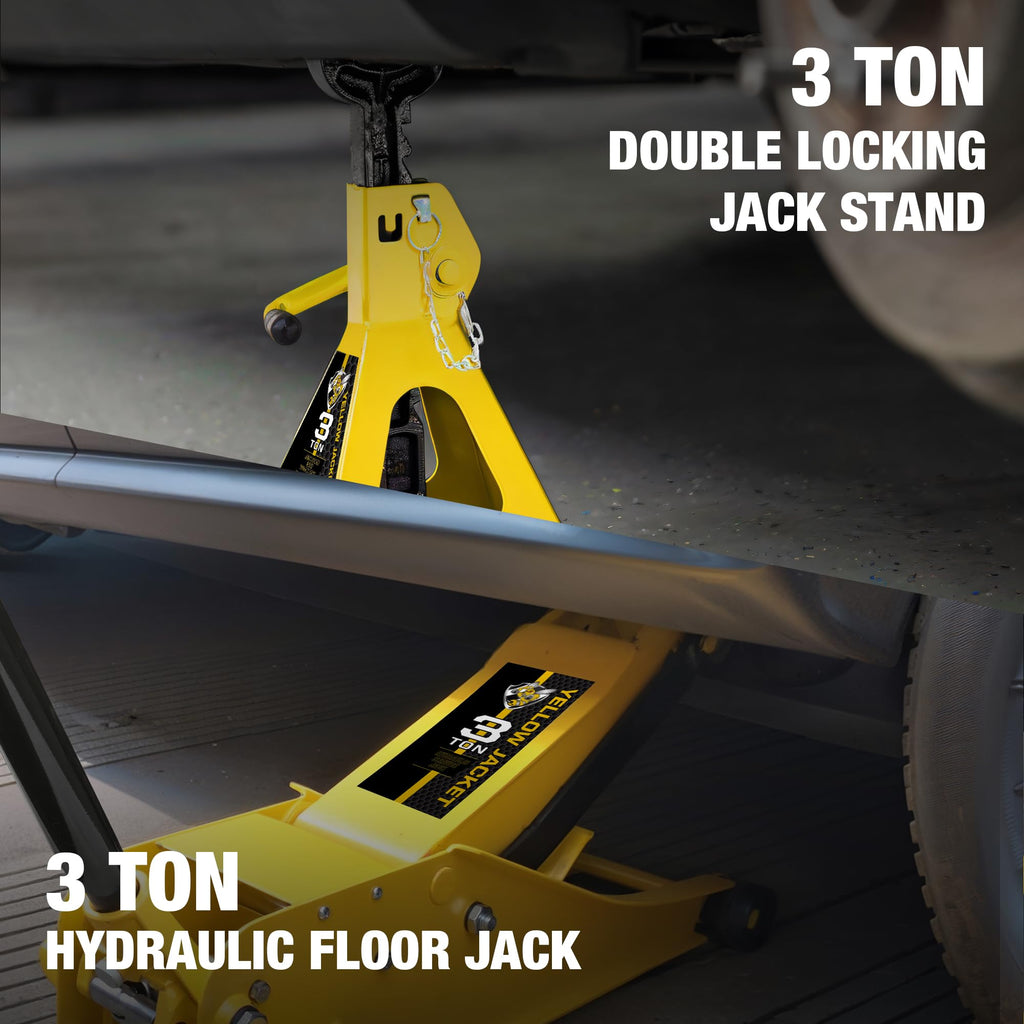 3 Ton Low Profile Hydraulic Floor Jack with Jack Stands P758