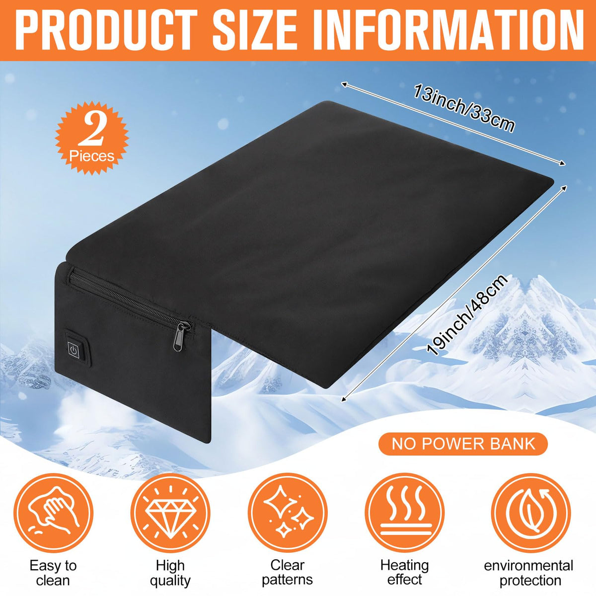 2 Pack Heated Stadium Seat Cushion W15902