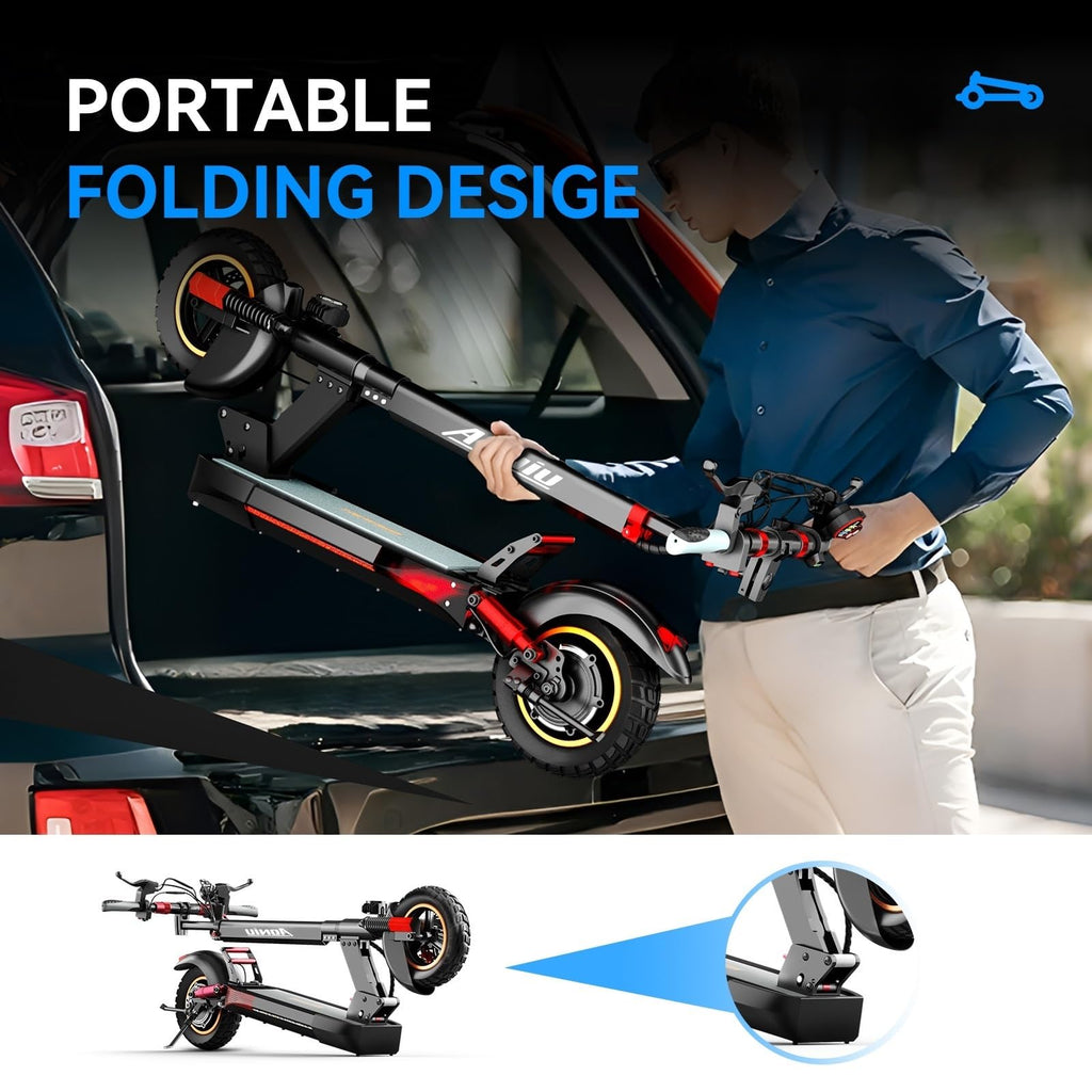 Electric Scooter with Seat 10 inch Off Road Foldable D962954