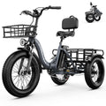20" Fat Tire 1000W 48V Step-Thru Electric Tricycle with Basket C786849