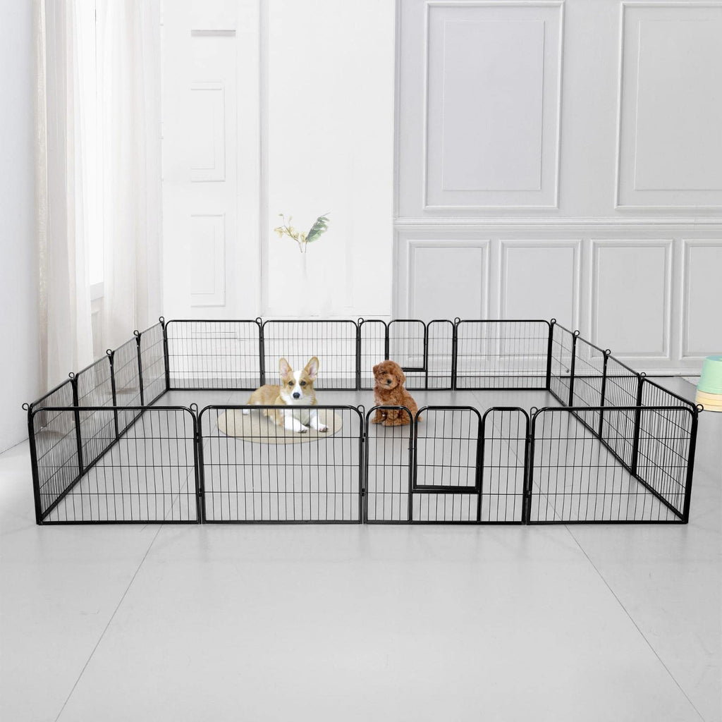 24" H 16-Panel Extra Wide Dog Playpen with Door R354
