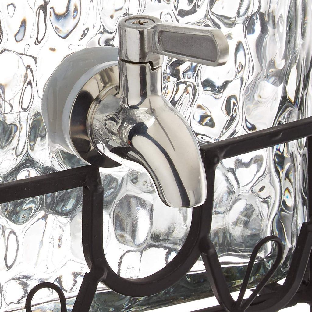 2.5 Gallon Glass Beverage Dispenser with Stainless Steel Spigot F72115