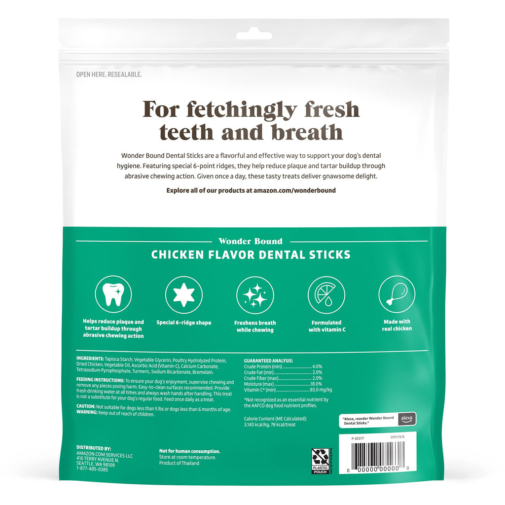 Chicken Flavor Dental Sticks for Large Dogs, 40 Count J643