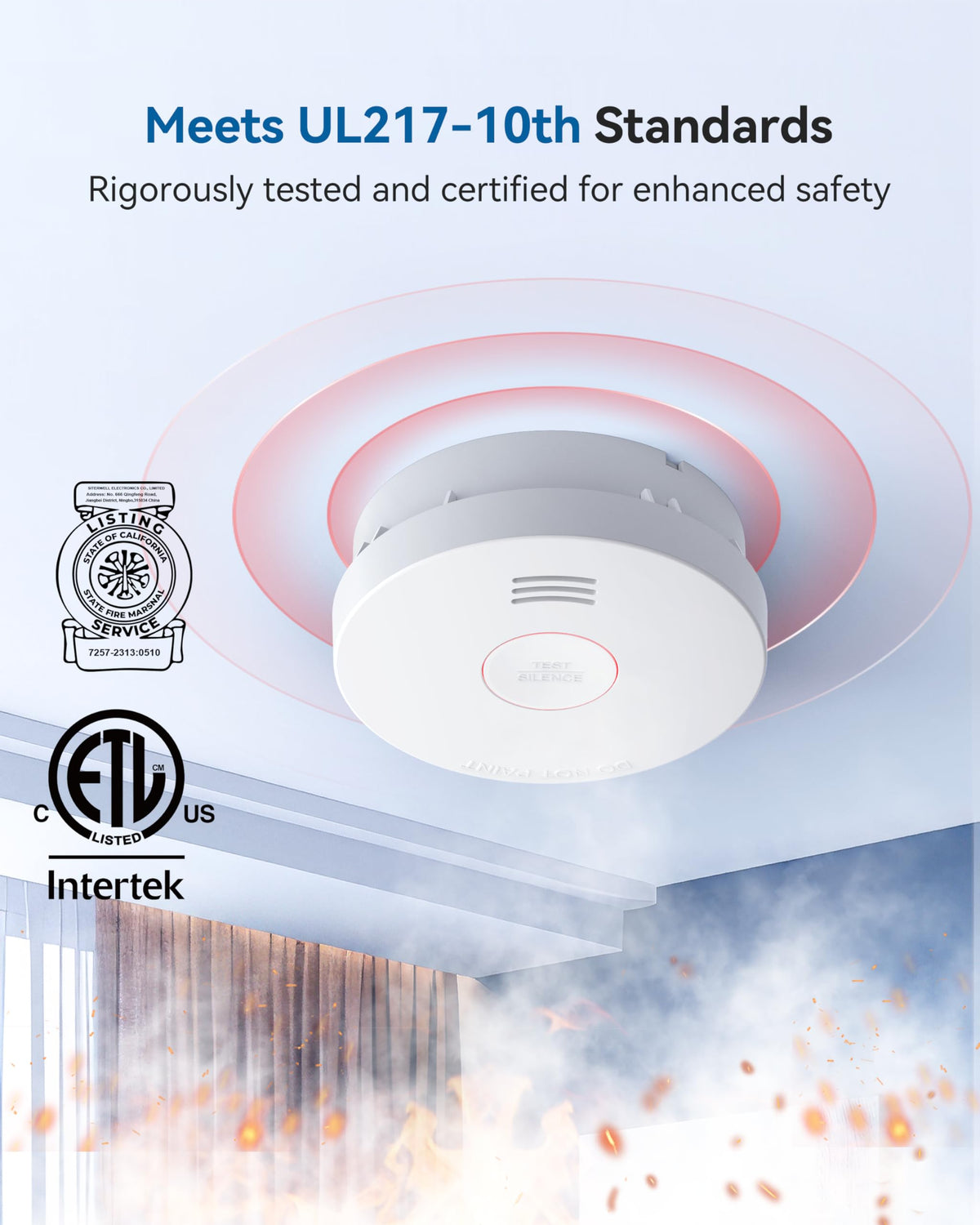 Smoke Detector 10 Year Battery Smoke Alarm O91481