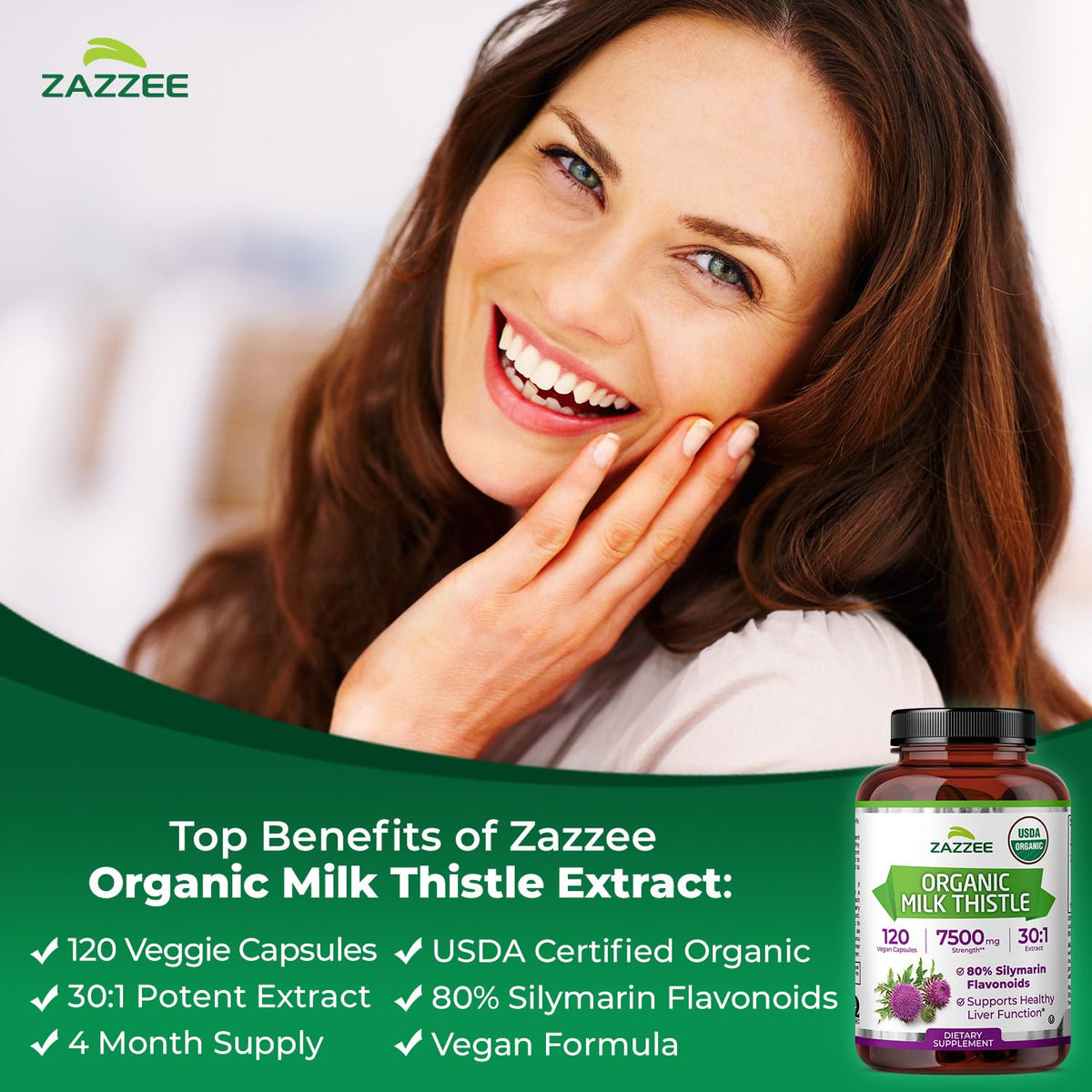Organic Milk Thistle 30:1 Extract 120 Capsules F984