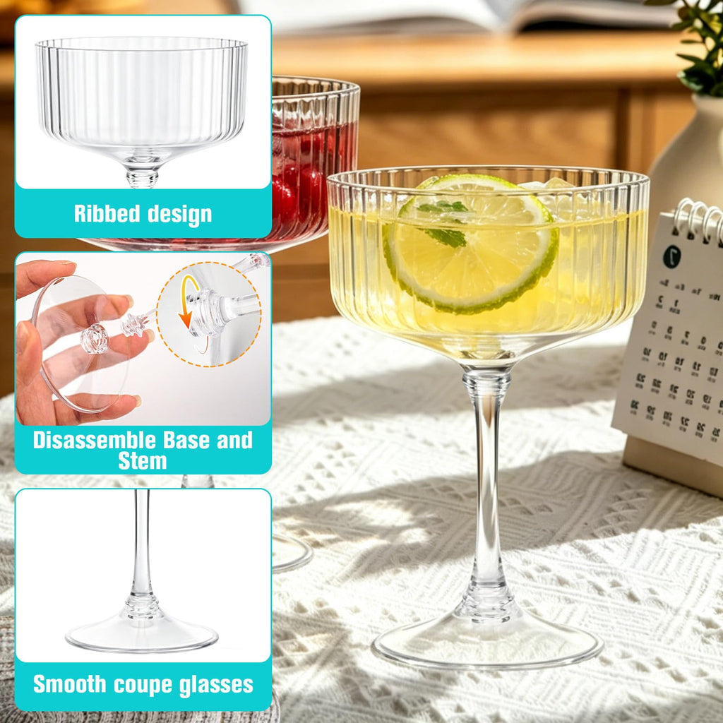 12 Pcs 10oz Plastic Martini Glasses O77235