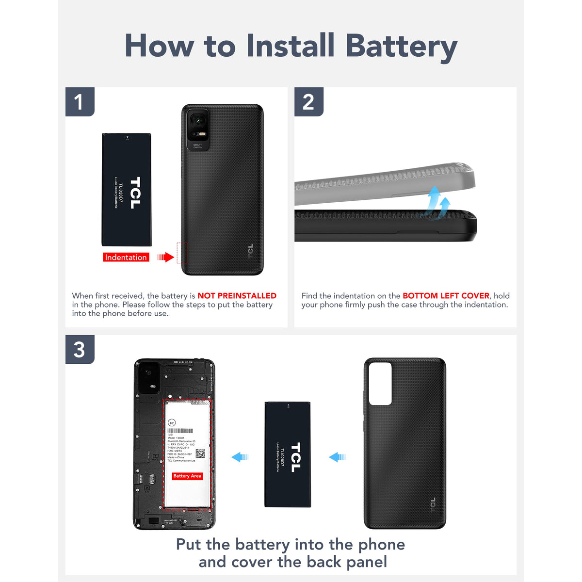 Unlocked Smartphone with 6.0" HD+ Display, 3+32GB, 3000mAh Battery, Android 13, Space Black M638373