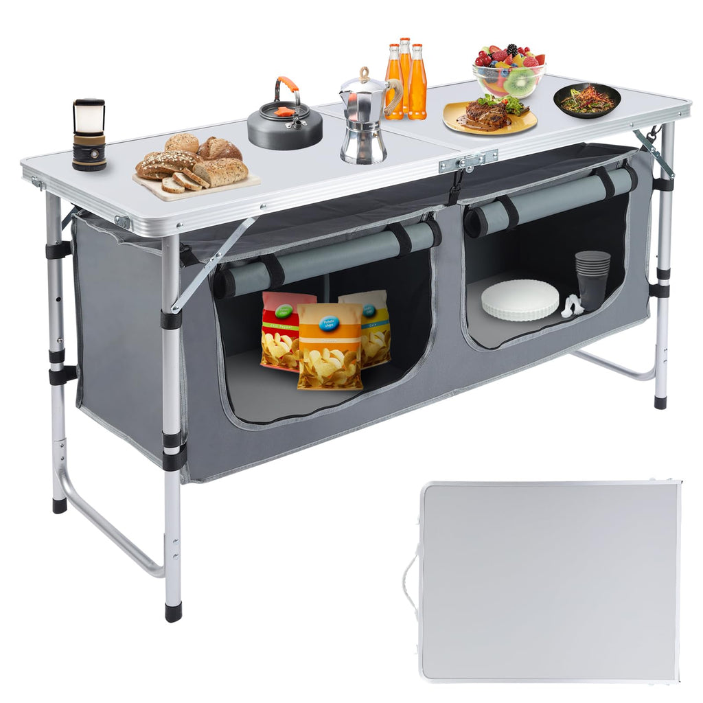 Folding Camping Table with Storage Organizer W239