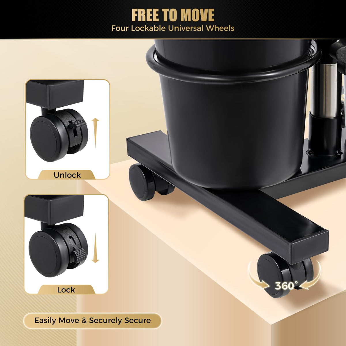 Portable Shampoo Bowl with Dual Buckets, Adjustable Height, Electric Pump, Foot Pedal Control, Black K159900