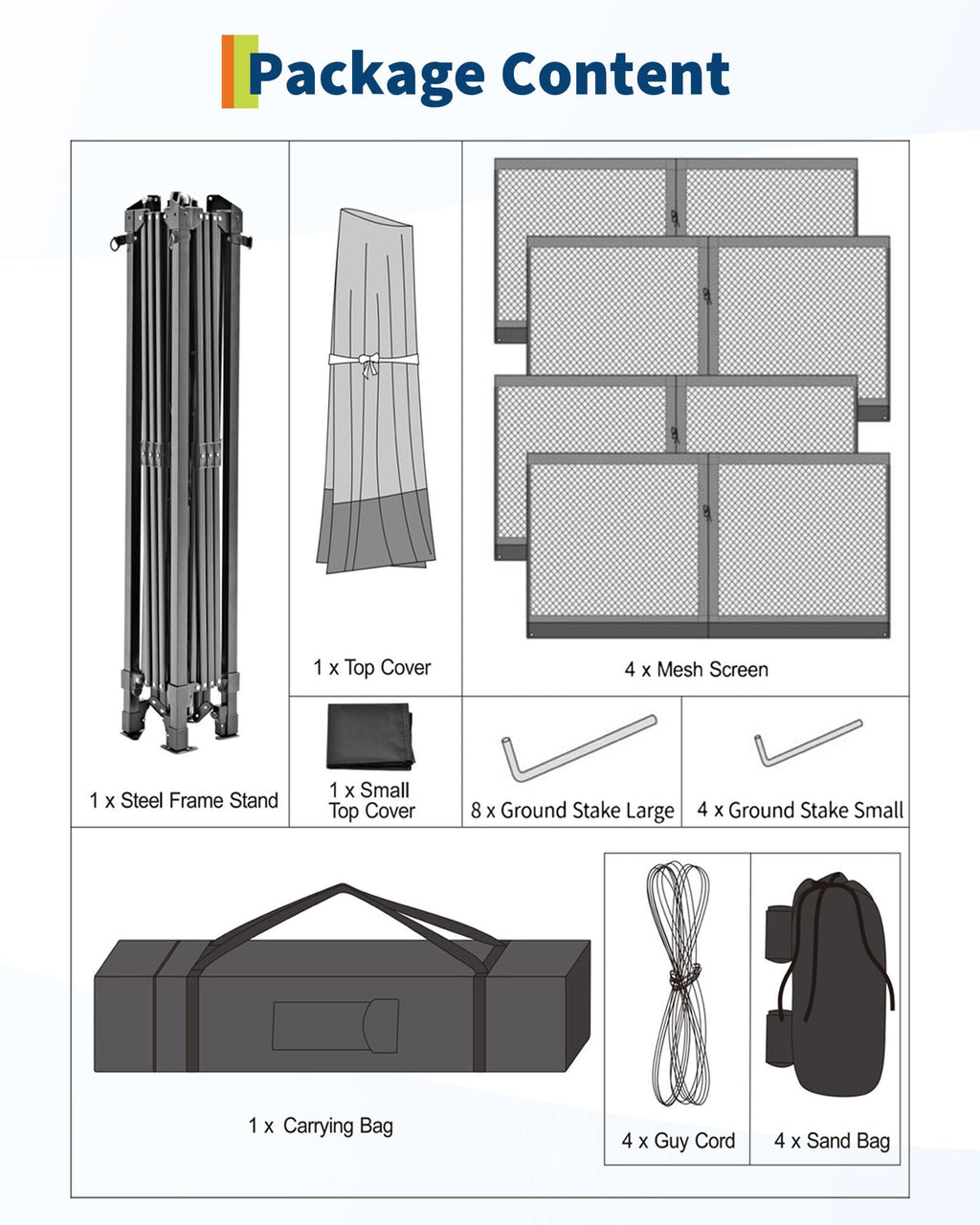 13x13FT Pop Up Gazebo with Mosquito Netting, Grey A858