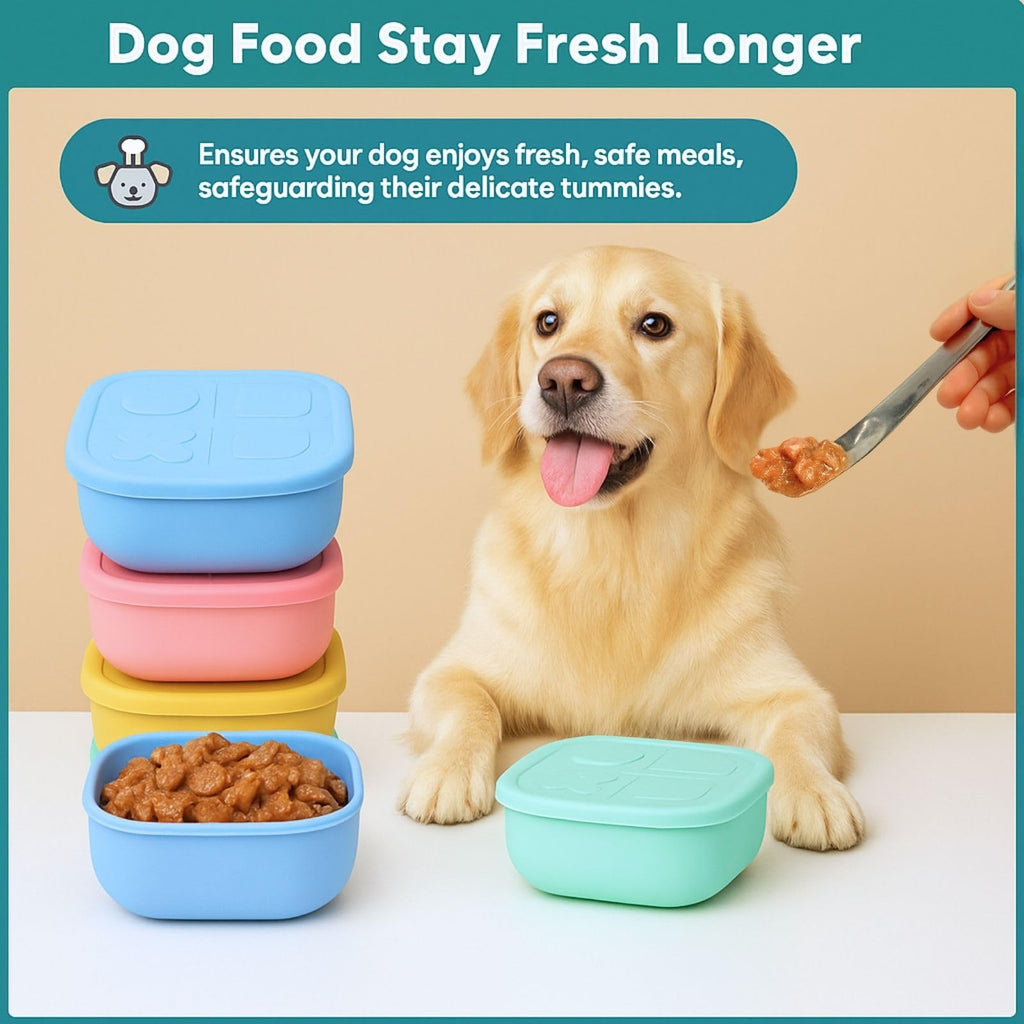 Airtight Pet Wet Food Storage Containers with Lids 4-Pack 12oz Z737454