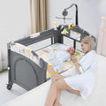 5-in-1 Convertible Baby Crib Bassinet Playpen O5785