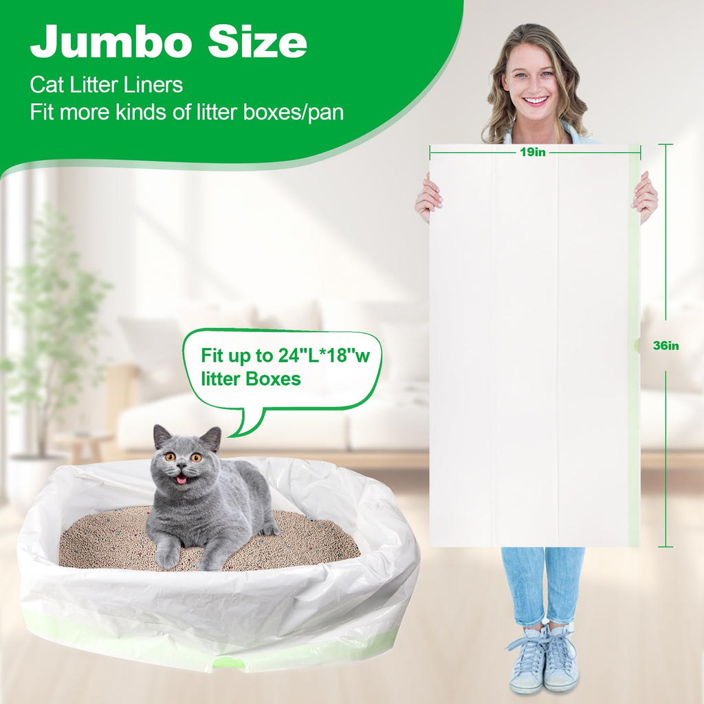 100 PCS Jumbo Cat Litter Box Liners 36"x19" M77262