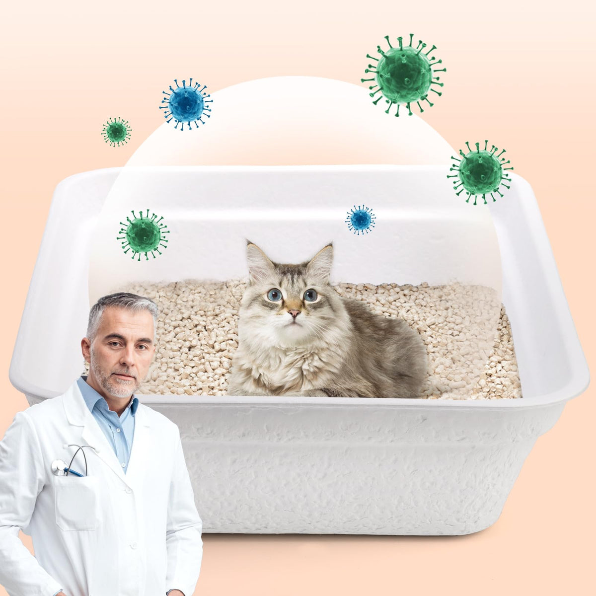 8 Pack White Cardboard Disposable Cat Litter Boxes M36603