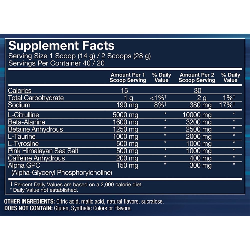 Pre-Workout Formula Powder 19.75 Oz 40 Servings K4323