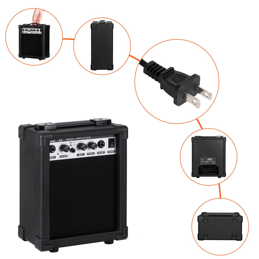 Electric Bass Guitar 4 String Kit Black R906704