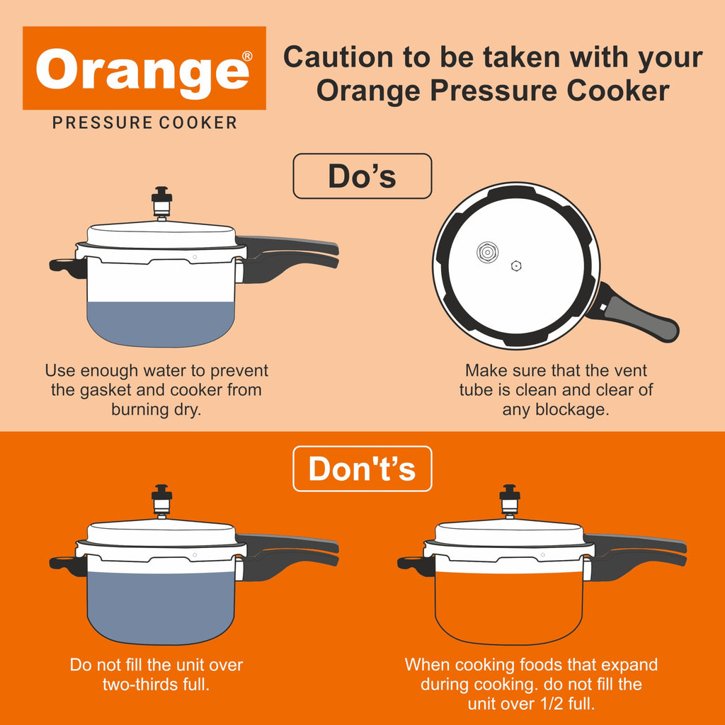 Orange Triply Stainless Steel Pressure Cooker Combo Set 2&3 Litre 2 Pc A9973