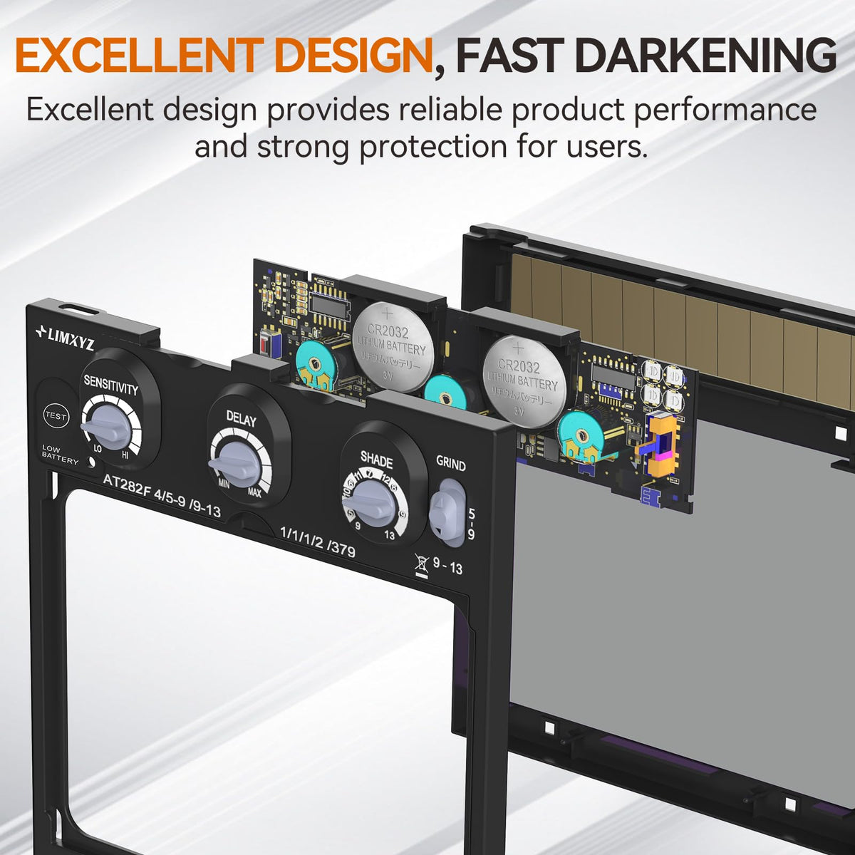 Auto Darkening Welding Lens True Color 5.24"x4.49" Adjustable Shade 4/9-13 B855157