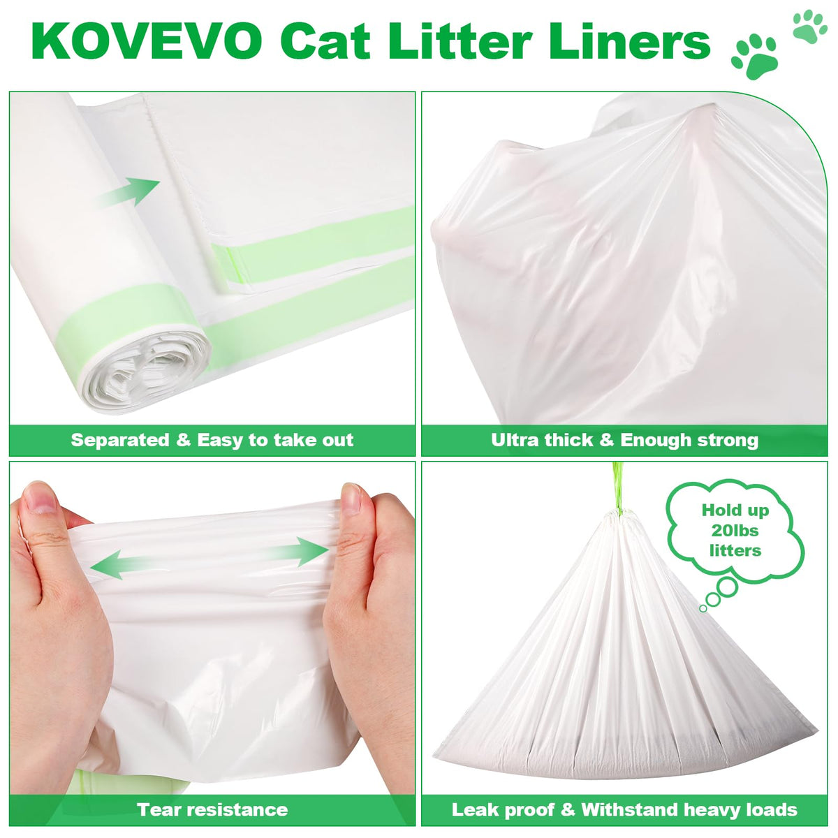 100 PCS Jumbo Cat Litter Box Liners 36"x19" M77262