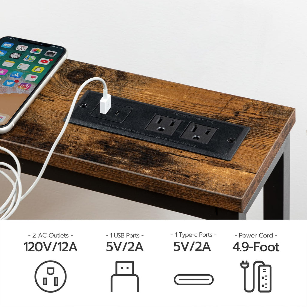47.2" Narrow Console Table with Power Outlet B427543