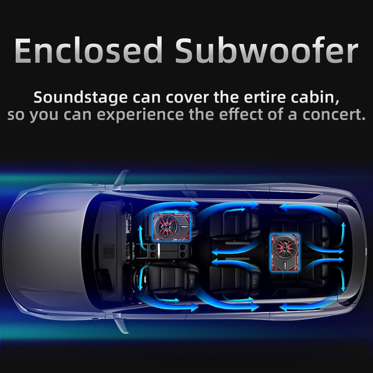 2000W 10" Under Seat Subwoofer with Amp M994