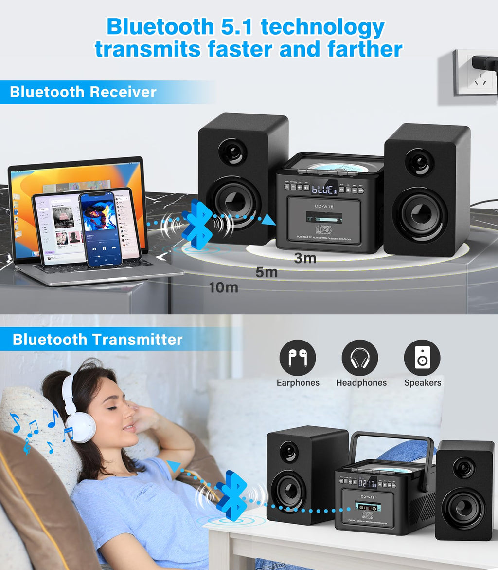Home Stereo System with CD and Cassette Player T487