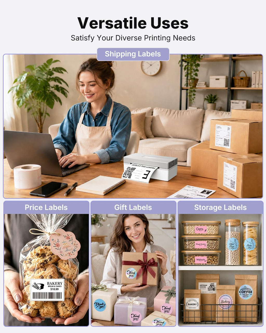 Bluetooth Thermal Shipping Label Printer Z41148