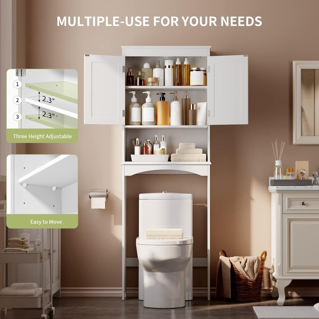 Over the Toilet Storage Cabinet with Adjustable Shelf, White V63898