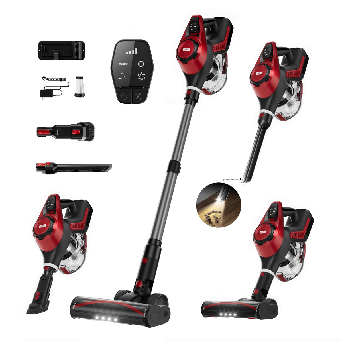 Cordless Stick Vacuum 45Kpa 1.5L Lightweight Handheld Vacuum O531